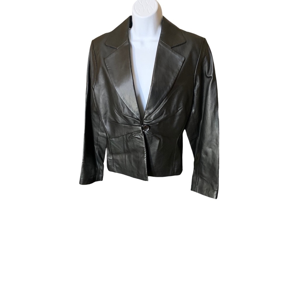 Black Leather Blazer NWT